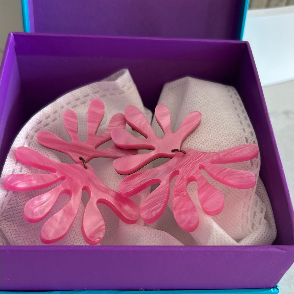 Pink Abstract Earrings